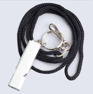 Cross-border aluminum alloy dual-frequency survival whistle double-tube outdoor survival life-saving whistle equipment EDC worker whistle set