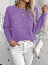 K 70137 Elegant Loose Round Neck Sweater Ůʿë�� �羳
