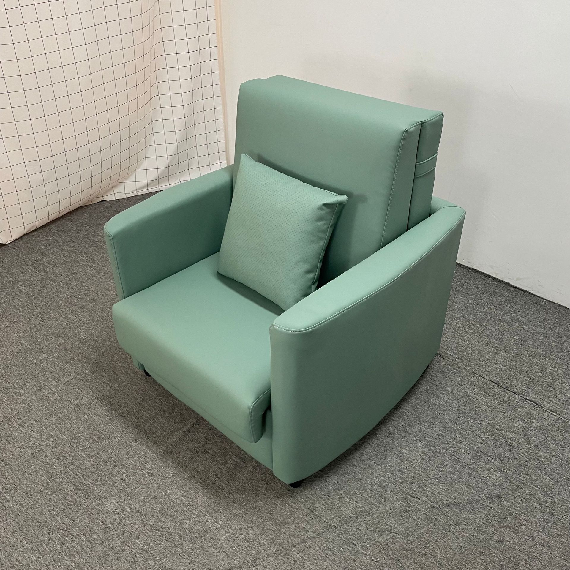 Almacenamiento plegable multifuncional de una sola persona balcón sofá cama de almuerzo tecnología tela de cuero silla de acompañamiento médico