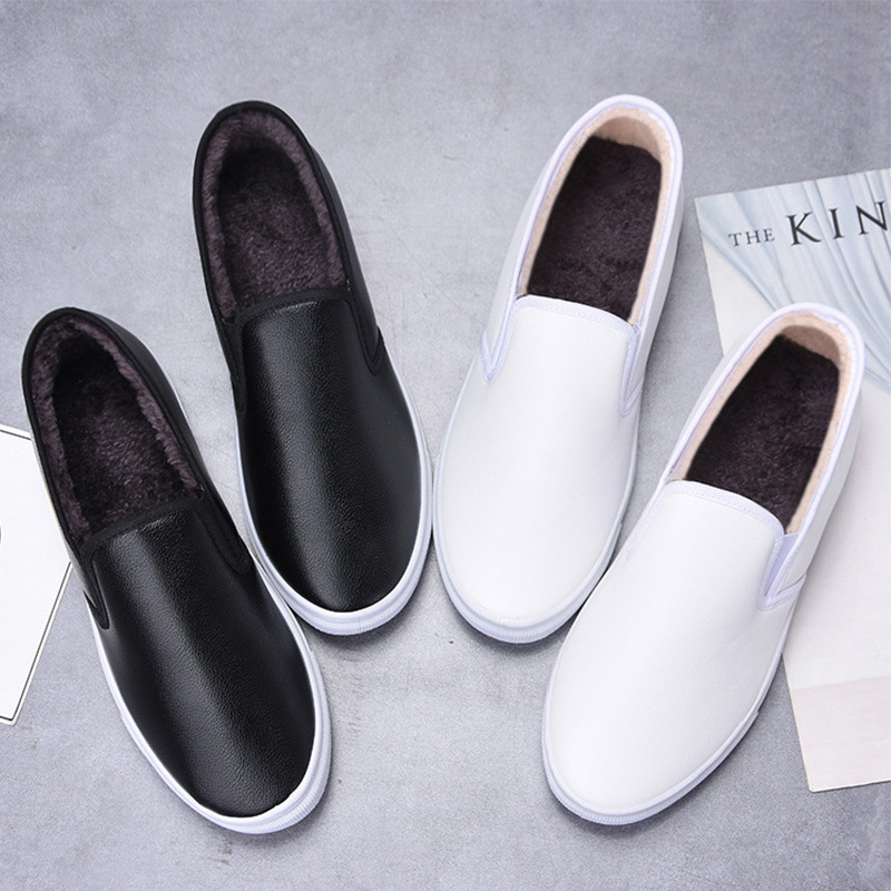 Winter leather and velvet thickened warm and comfortable cotton…