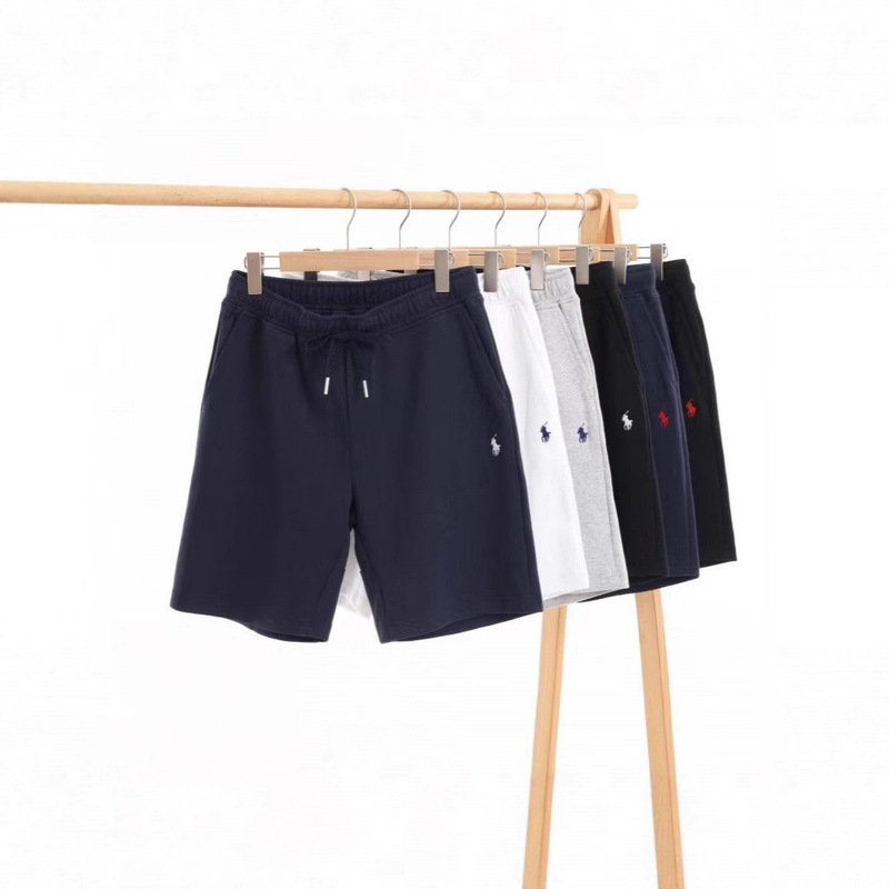 Men's Rl Shorts Pure Cotton Embroidered Pony Logo Summer Workwear Five-Point Shorts Golf Sports Beach Casual Pants