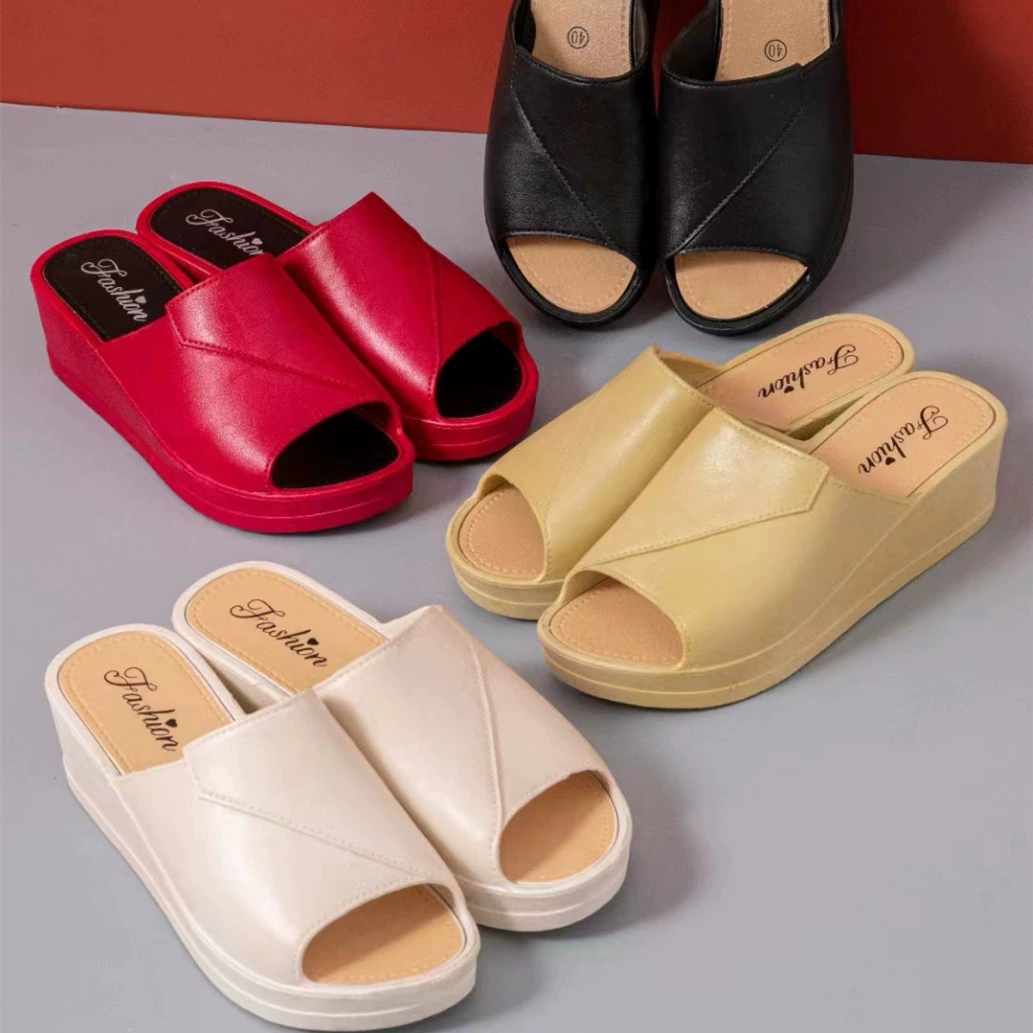 Xi Bojia летние новые высокие каблуки женские тапочки внутренние и наружные противоскользящие и износостойкие мамы высокие каблуки холодные тапочки оптом