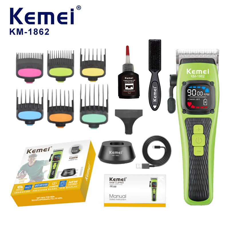 Kemei tijeras eléctricas inteligentes KM1862 multifunción ajustable USB cortador de pelo eléctrico de carga rápida afeitar el pelo