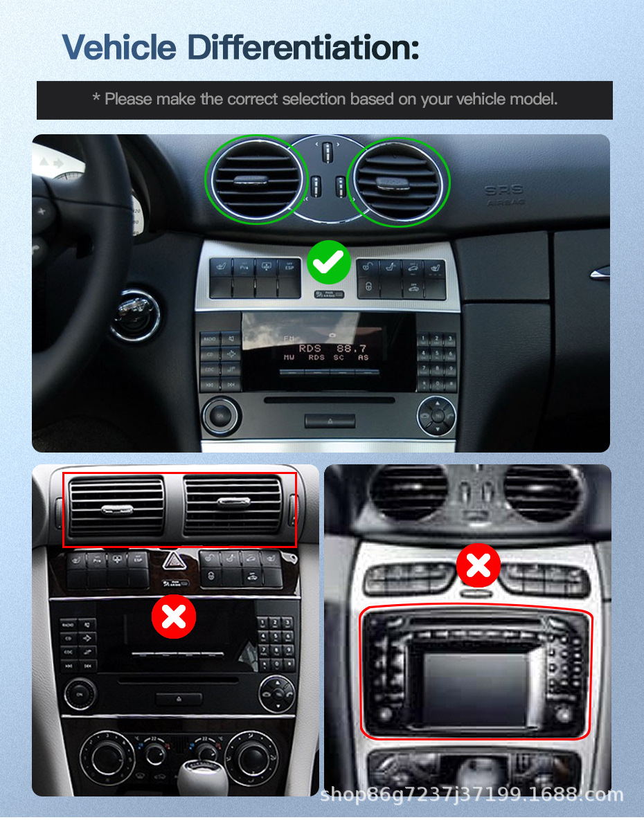 Suitable for Mercedes-Benz Clc W203 Amg 7inch Android Gps Car Navigation Mp5 Player Navigation Car Central Control Unit