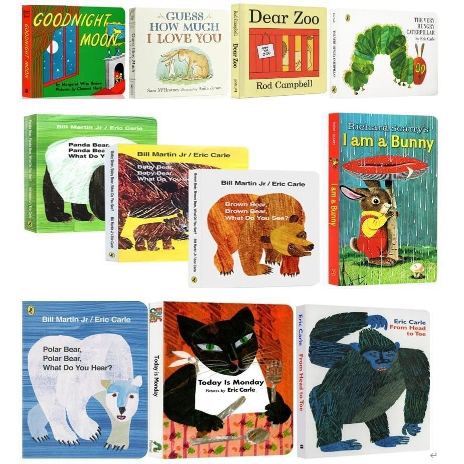 Дорогой ЗОО, английская версия «Brown Bear, Brown Bear», «The Very Hungry Caterpillar», классические картонные книги, 11 томов