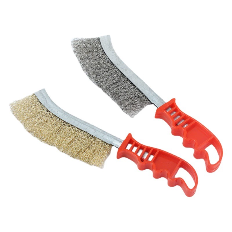 Девять лошадиных стальных проволочных щеток медные стальные проволочные щетки типа ножей пластиковые ручки для очистки промышленных медных проволок для удаления ржавчины сетки для барбекю проволочные щетки