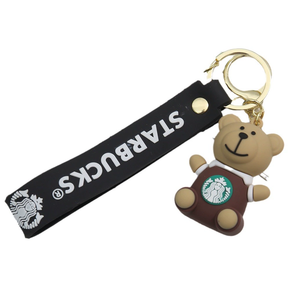 Звездныйbucks, подвеска-картина кофе для ключей, кукла, брелок, с маленькими медведями, подарок на день рождения