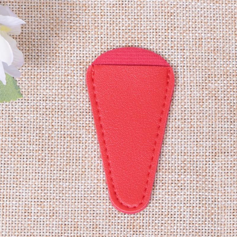 Gran escala de stock de cuero grueso pequeño cubierta de tijeras nariz cejas de corte de hilo cabeza de belleza tijeras cubierta de almacenamiento de costura