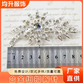 欧美时尚款夸张别针饰品胸针水钻潮流跨境胸花衣服领边配件批发