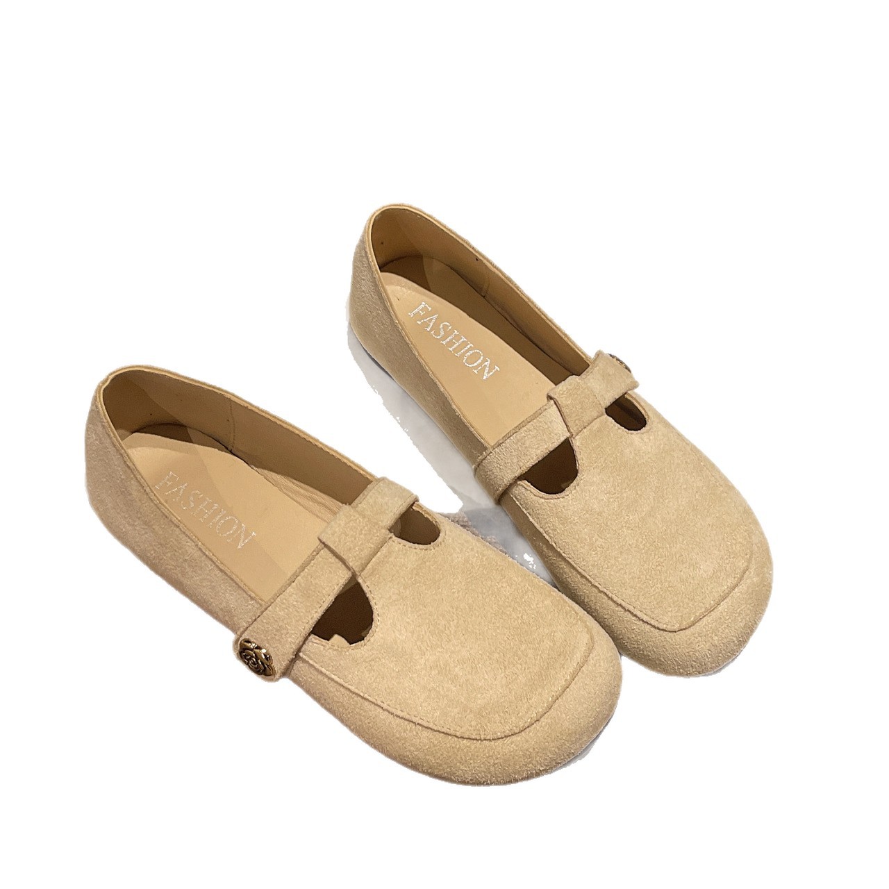 Women's Retro Square-toed Mary Jane Flats With Soft Sole Spring_voghion.com