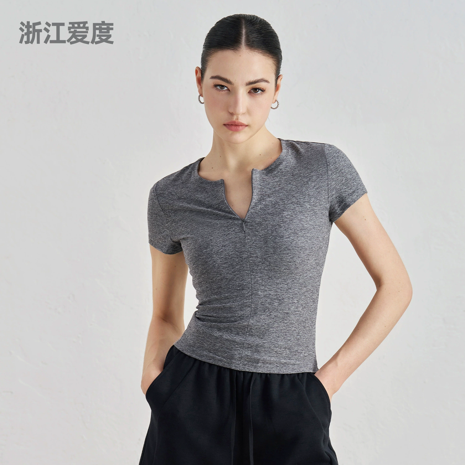 Легкая fittedbrace для йоги, спортивная футболка для зала с коротким рукавом, стиль высшего качества