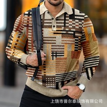 ����վʱ����ʿpolo�����и���ƴɫ3dӡ������Ŧ�۶�������