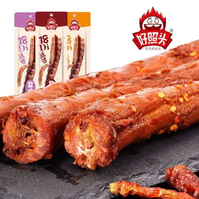 黑鸭味烤脖一整根休闲零食网红即食香辣风干鸭脖超市食品鸡脖批发
