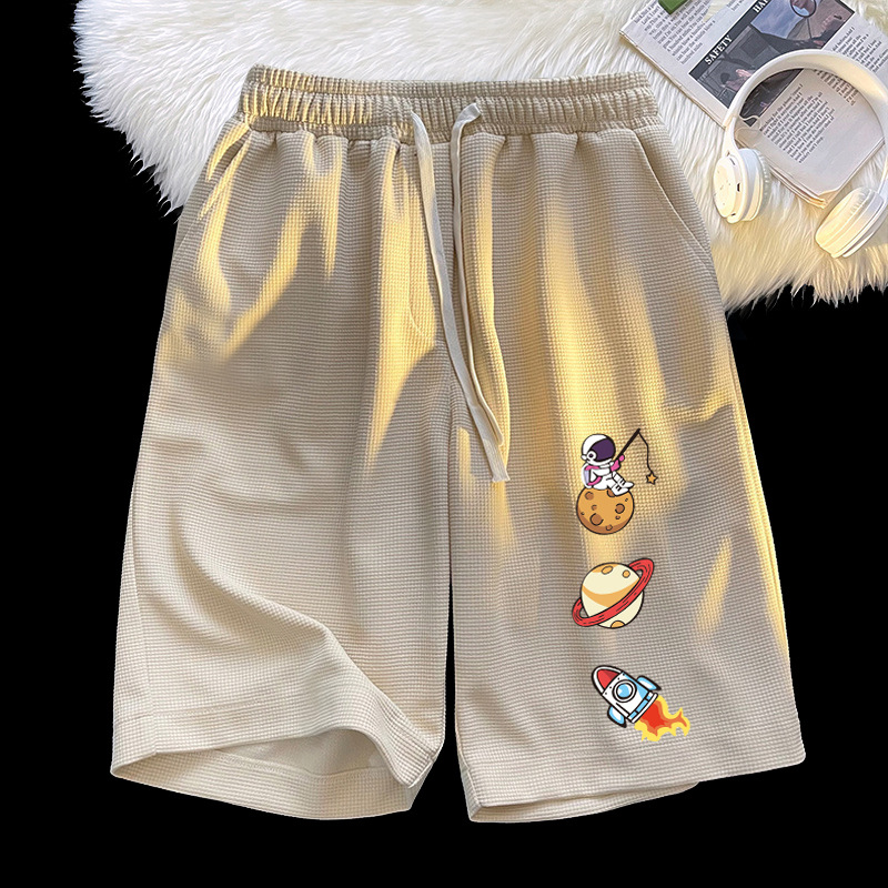 Pantalones cortos rectos flojos ocasionales de los hombres y de las mujeres de los deportes del verano Pantalones cortos de moda de los hombres de la galleta del estilo directo de la fábrica Hong Kong