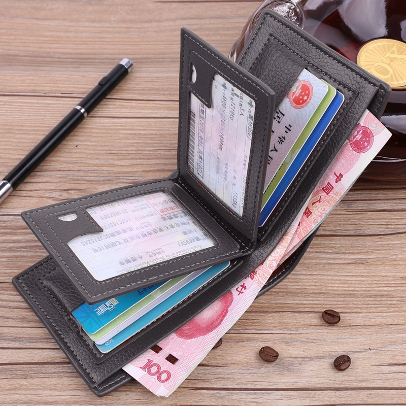 Polyurethane short wallet, card holder for driver's license