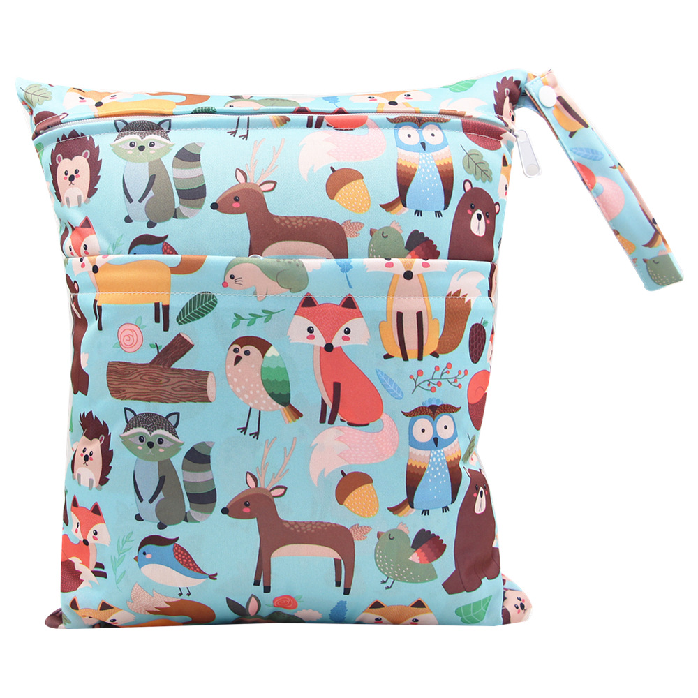 Asenappy bolsa de pañales 30*36cm bebé doble cremallera impresión impermeable bolsa de pañales cien tipos de impresión en stock