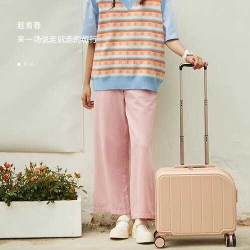 Small suitcase women's 18-inch lightweight boarding case universal silent wheel suitcase 16-inch children's password box leather suitcase