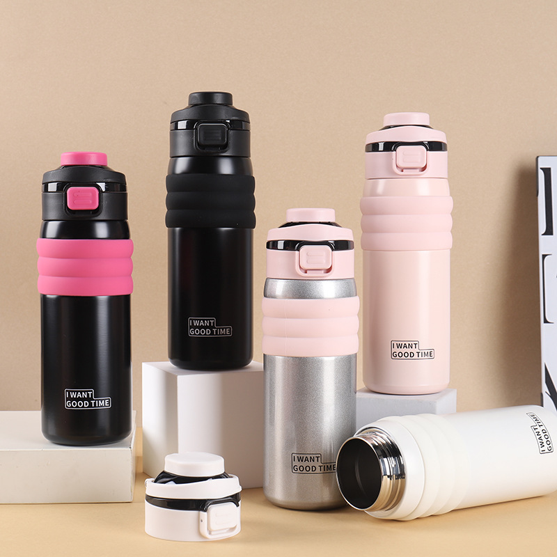 Smart rebote de temperatura doble taza de bebida 316 taza de aislamiento de vacío de acero inoxidable taza de agua deportiva de gran capacidad al aire libre