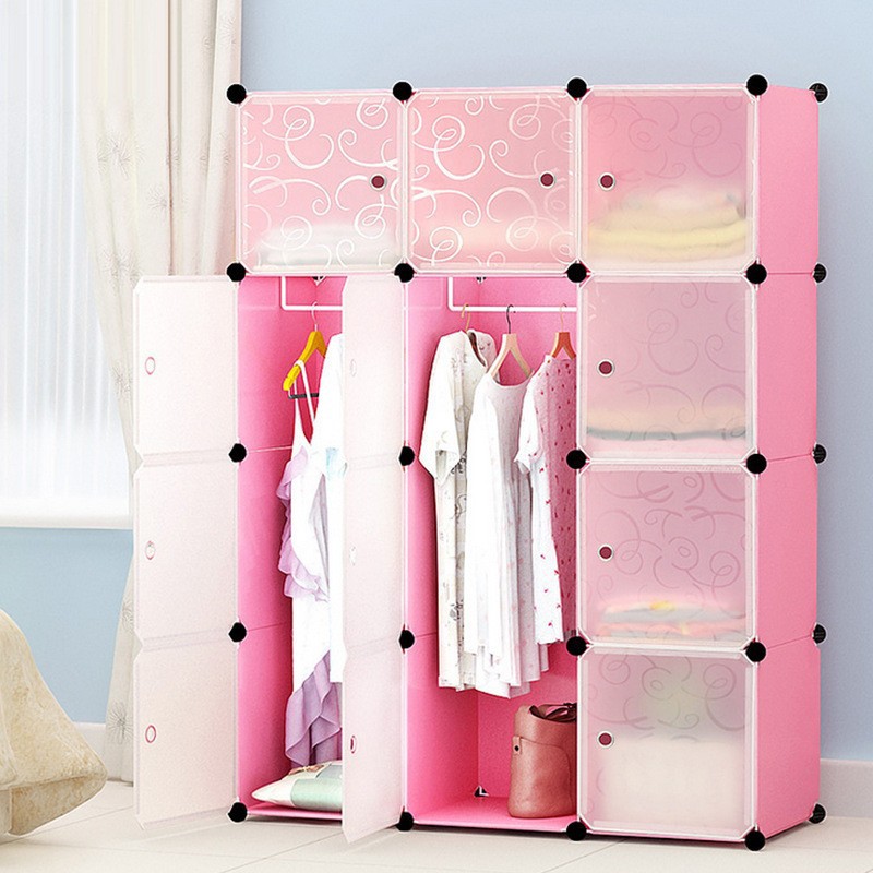 Armario de resina simple, armario de almacenamiento de plástico, armario plegable para ropa de adulto, armario pequeño económico, armario para el hogar