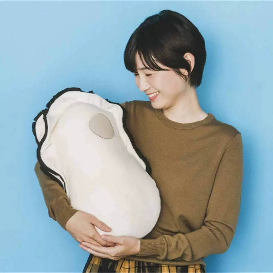 生蚝抱枕可爱牡蛎靠垫霓虹抱枕 柔软芬希里梦YOU+MORE鳐鱼魔鬼鱼