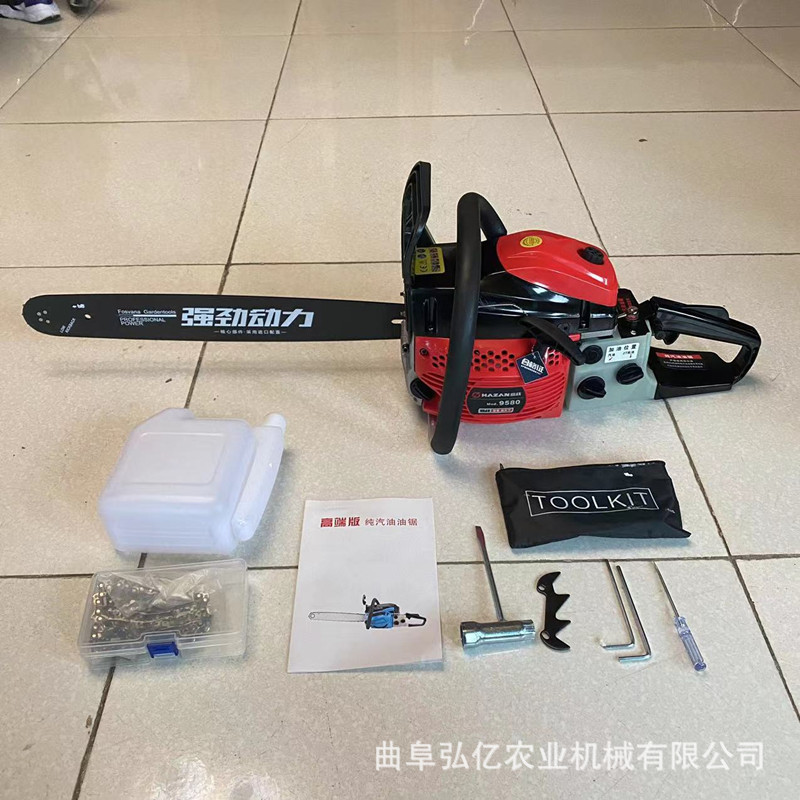 新款四冲程汽油锯大功率伐木锯户外手持高效砍树机抗震救援切割锯