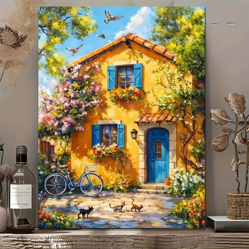 Pintura al óleo digital DIY paisaje nocturno estrellado pintura decorativa acrílico descompresión manual curar pintura colgante