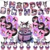 26 Kuromi Birthday Party Set [Flag + Cake Card + Balloon]