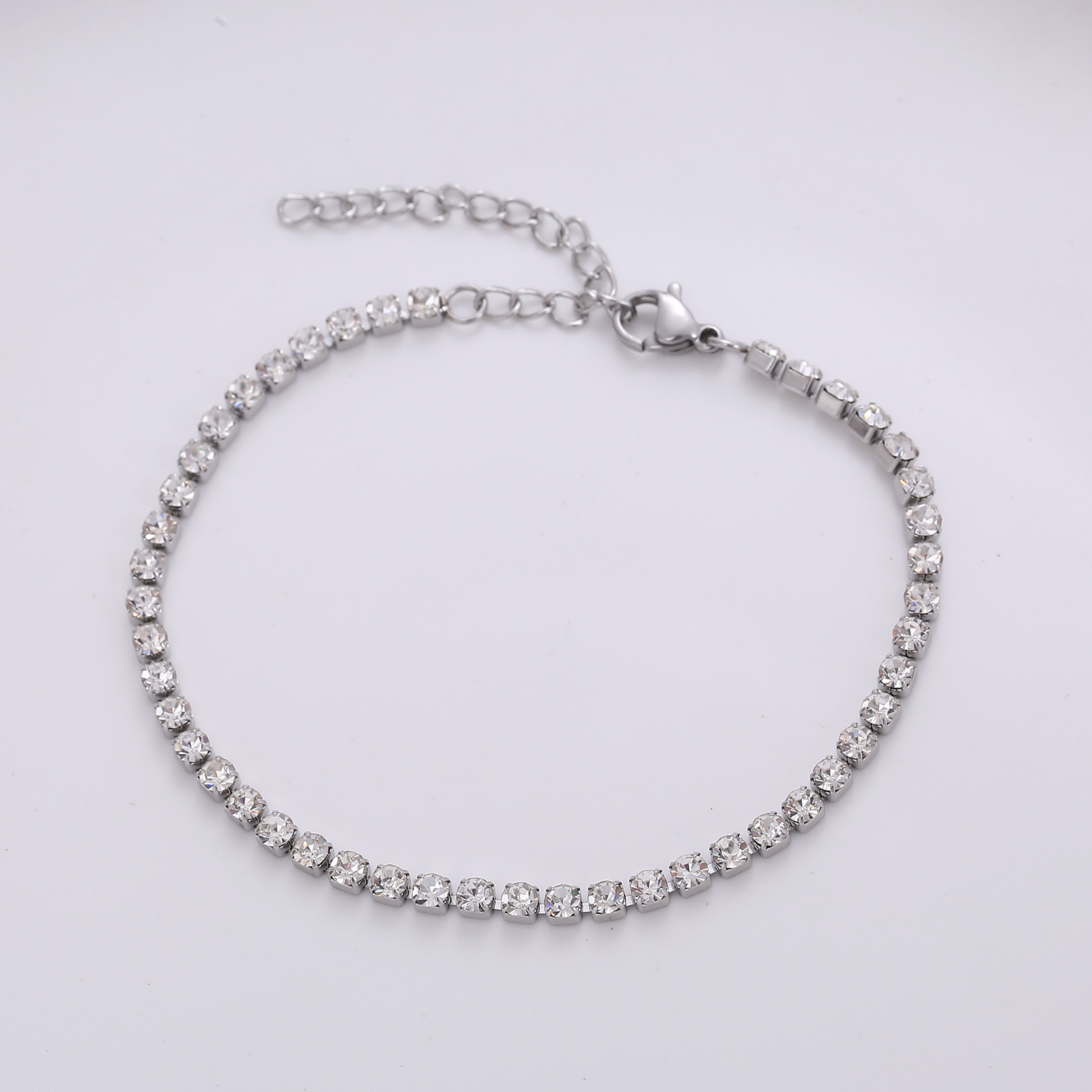 Rhinestones Inlay Material Bracelets Classification 304 Stainless Steel Chain Material Simple Style Geometric 304 Stainless Steel 18K Gold Plated Zircon Stainless Steel Bracelets In Bulk