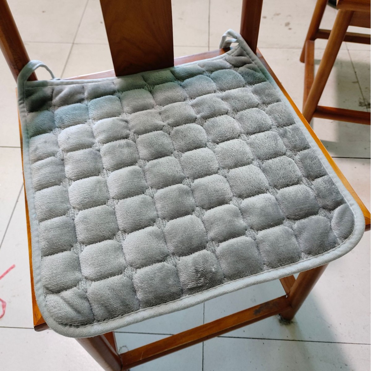 플란넬 의자 쿠션 다크 그레이