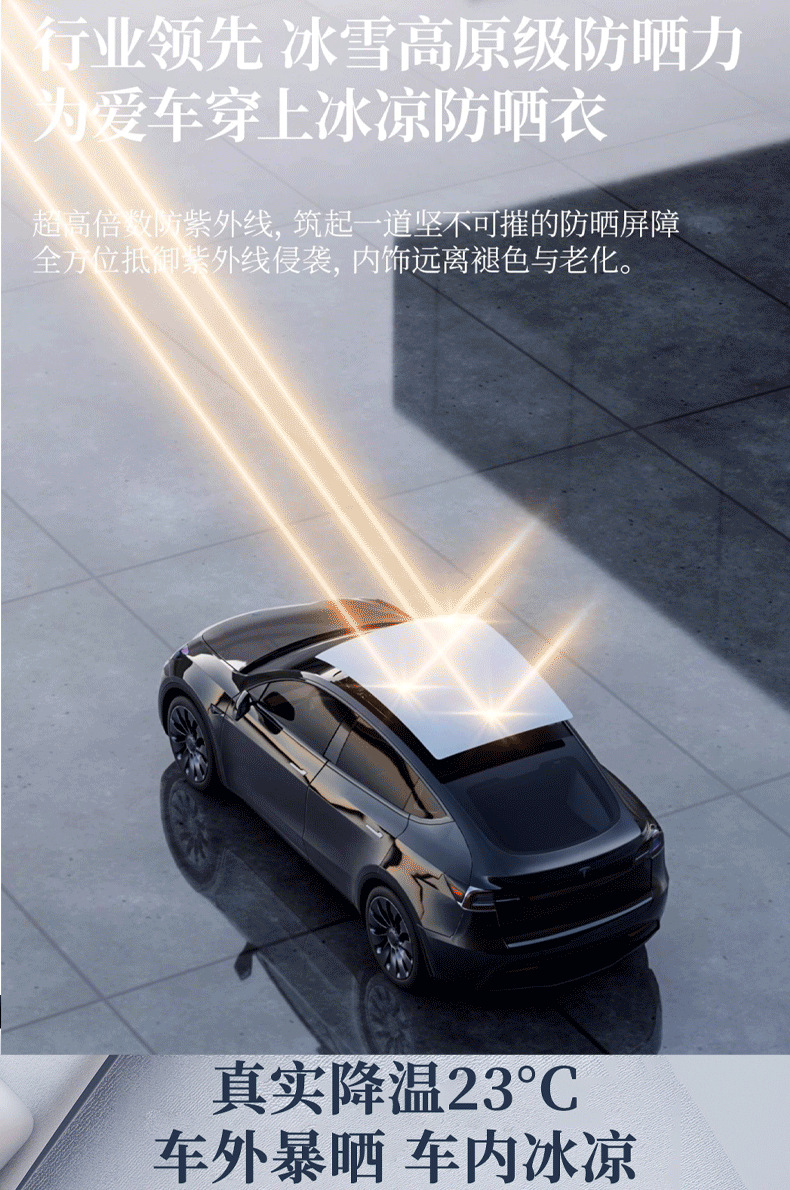 Suitable for Tesla Graphene Sunshade New Version Model Y/3 Sunroof Sun Protection and Heat Insulation Canopy Sunshade