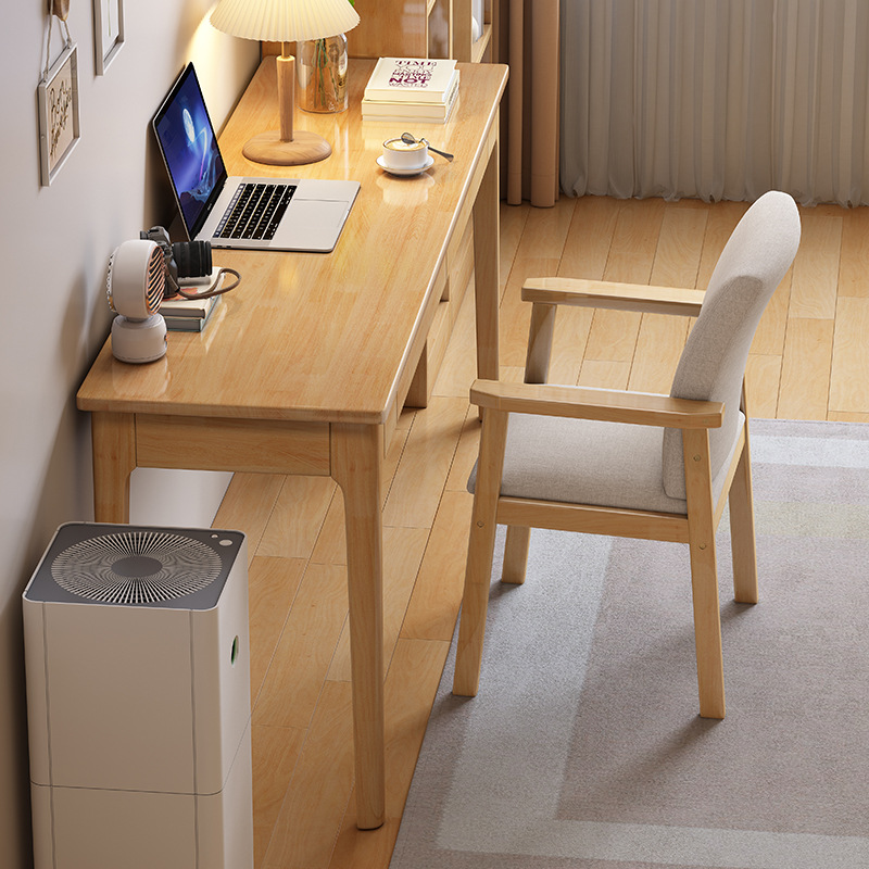 Madera sólida extremadamente estrecha computadora escritorio 40/45cm ancho moderno simple pequeño apartamento dormitorio largo libro Mesa