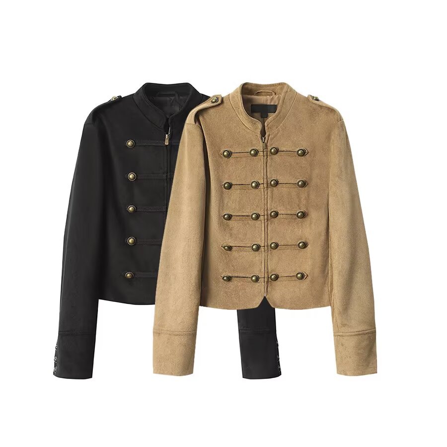 TAOP&ZA Women's Clothing 2026 Summer New Collection European and American Style Fashionable Casual Versatile Solid Color Stand Collar Jacket