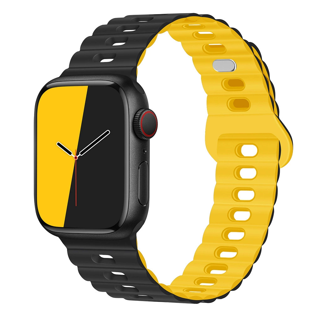 Apple, силиконовый браслет для часов, двухцветные дышащие спортивные часы