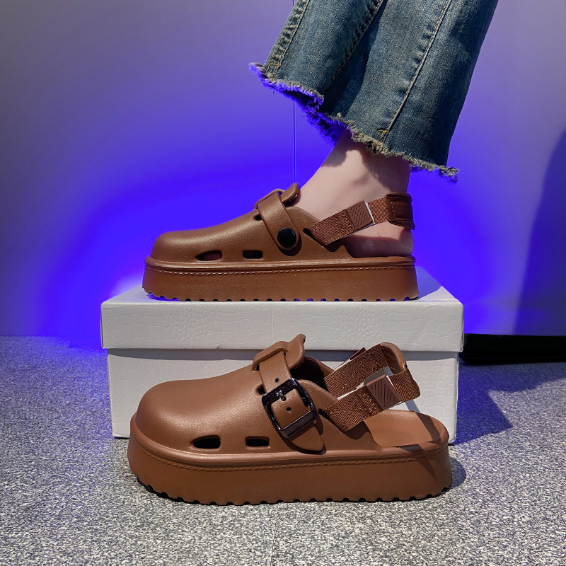 Zapatos EVA Birkenstock 2025 primavera zapatos de mujer moda casual todo-fósforo ropa exterior un pedal suela suave cómodas zapatillas Baotou