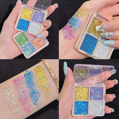 BAOZILAN four-color sequin eye shadow children's gel blingbling stage makeup sparkling 4-color sequins