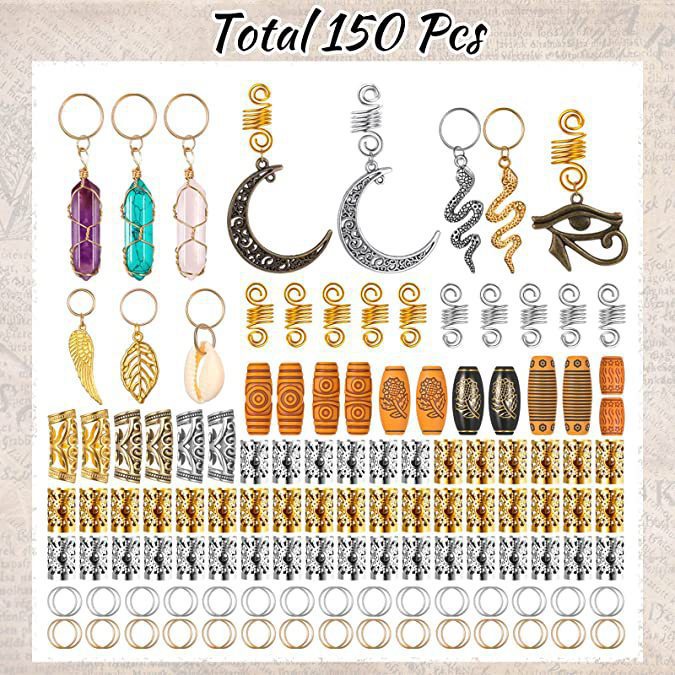 150 piezas de joyería cristal alambre de madera enrollado accesorios trenzados joyería para el cabello trenzado joyería para mujeres niñas joyería para el cabello