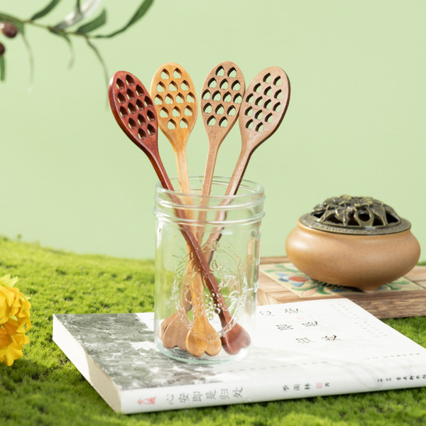 Wooden creative coffee cartoon mixing stick for home use
