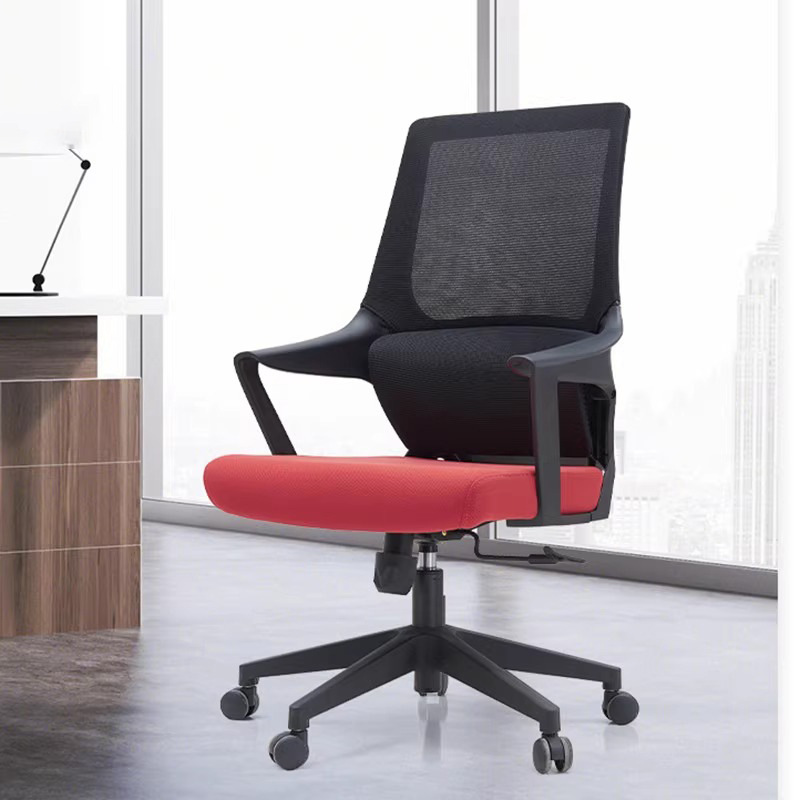 silla de oficina ergonómica elevación respaldo lumbar cómodo silla de conferencia silla de computadora silla corporativa gris