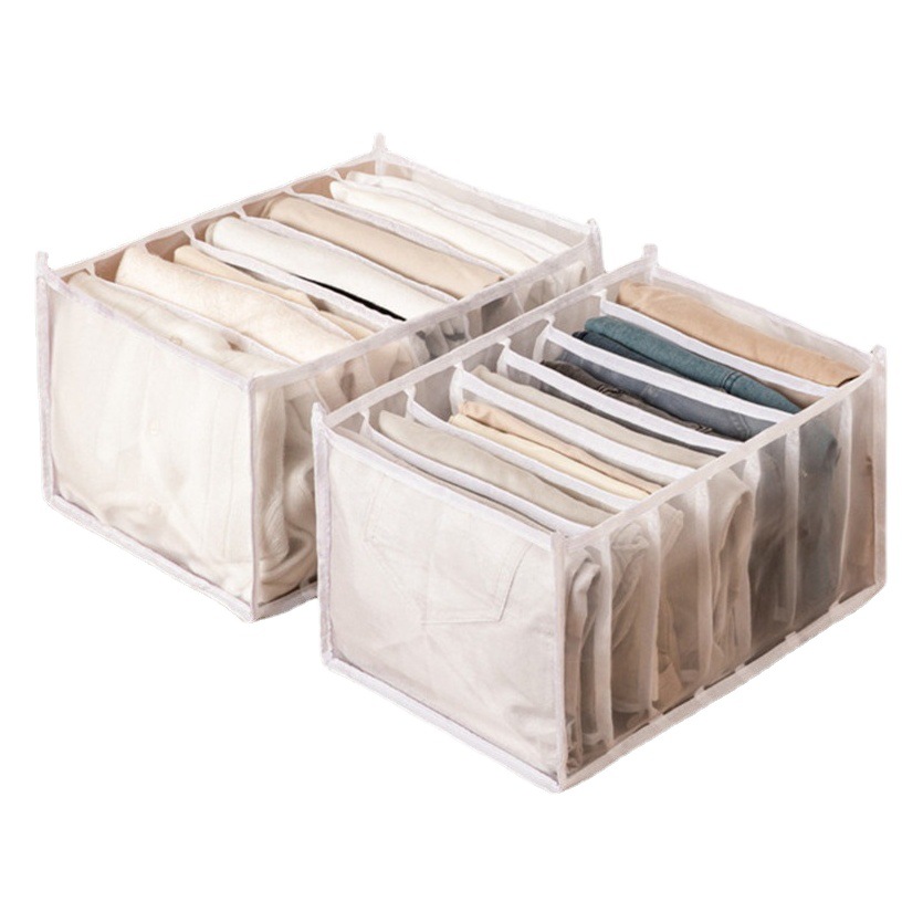 Caja de almacenamiento transfronteriza de ropa y pantalones compartimento de ropa armario caja de almacenamiento de jeans domésticos caja de almacenamiento en capas