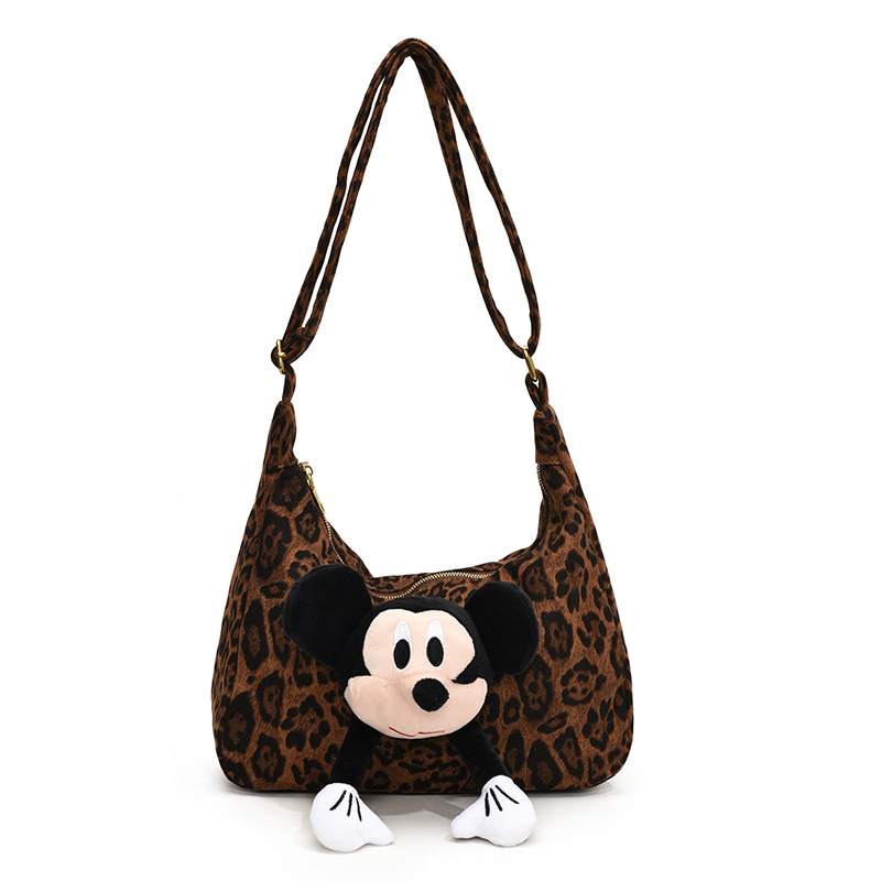 Bolsa de leopardo de mujer nueva gran capacidad textura retro multifuncional bolso de hombro de otoño 2024