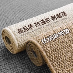 日式侘寂风纯色家用客厅房间菠萝圈仿剑麻地垫耐脏耐磨易打理地毯