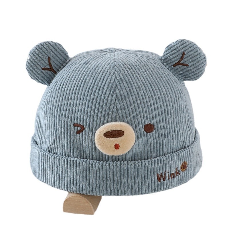 Sombreros para bebés otoño-invierno estilo coreano lindo bebé oso pequeño sombrero de primavera y otoño para niños y niñas super lindo sombrero de piel de melón