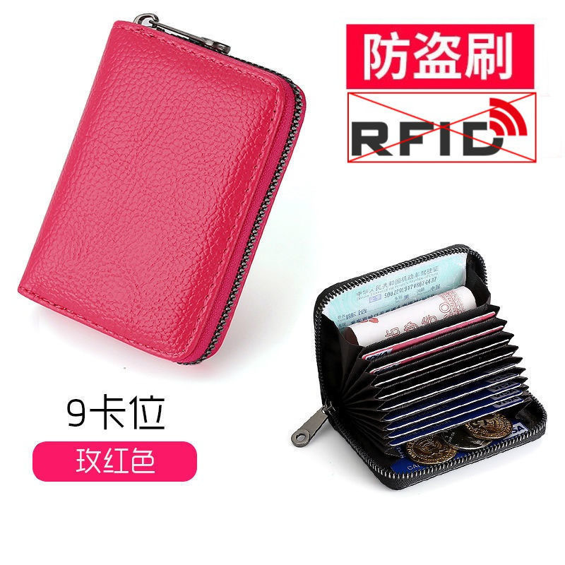 Tarjetero para hombre, tarjetero anti-desmagnetización, tarjetero antirrobo para identificación, tarjetero de gran capacidad para mujer, billetera integrada, tarjetero antirrobo