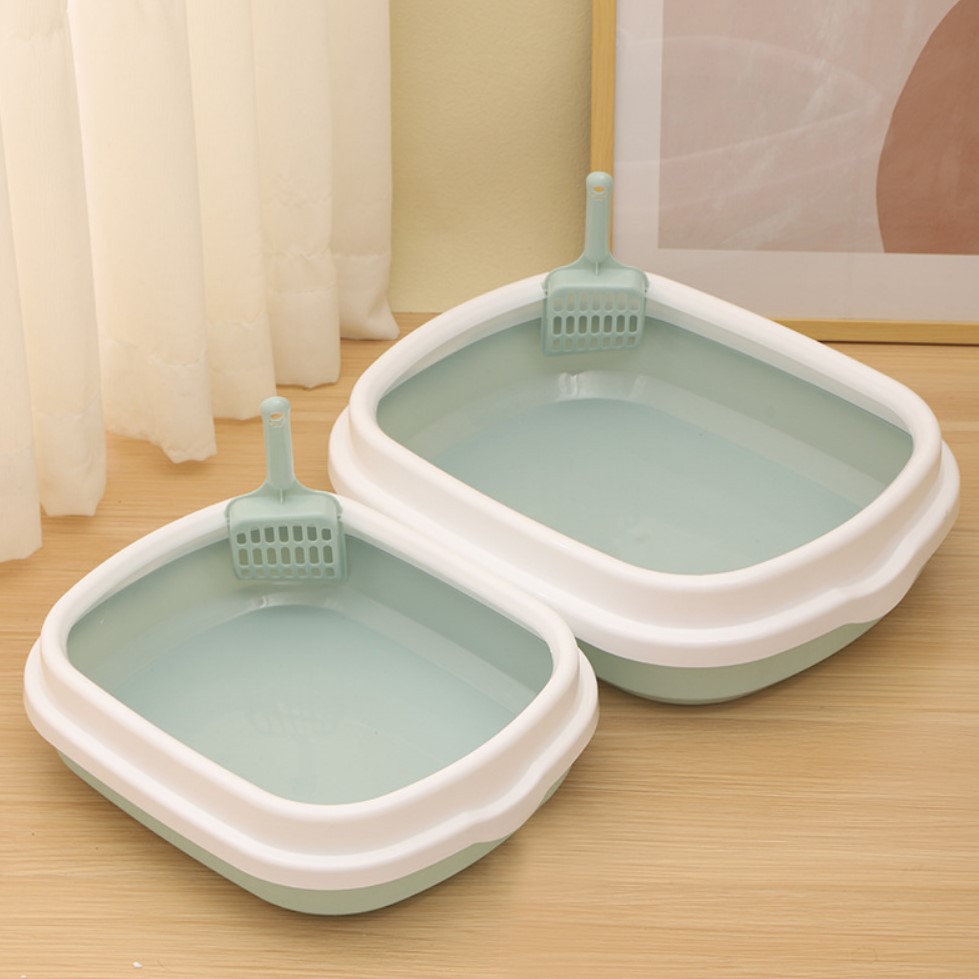 Semi-enclosed cat litter box, large anti-splash cat toilet, two-color ventilation, large space cat litter box, pet supplies