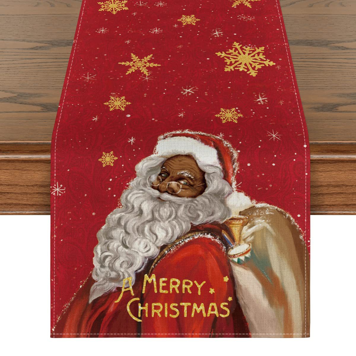 Nuevo Santa Claus impreso mantel restaurante decoración corredor de mesa de Navidad muñeco de nieve mantel de tela de lino