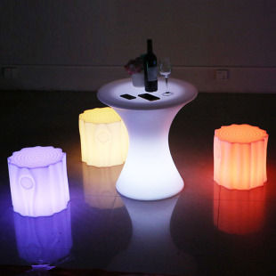 Remote control led colorful luminous tree stump stool color changing stool courtyard furniture children student coffee table stool combination