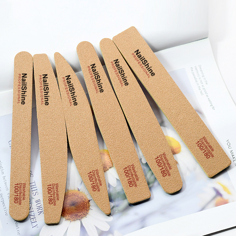 NailShine Spot La lima de arena de café de alta gama se puede lavar con tiras de lijado, lima de uñas, salón de uñas, se puede personalizar