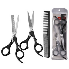 Children's stainless steel hairdressing pet scissors set, including tooth scissors and flat scissors, hairdressing tools and barber scissors set