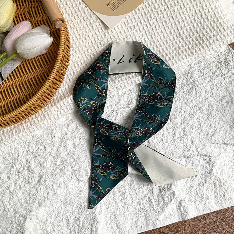 Bufanda de seda, banda larga, sentido de alta gama, una variedad de coloridos y románticos bolsos de atar flores, cintas para el cabello, cintas para el cabello