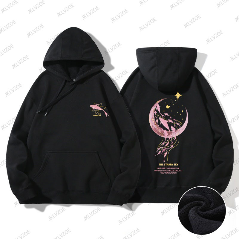 2024 New Korea Spring Autumn Women's Hoodie Whale Print Des